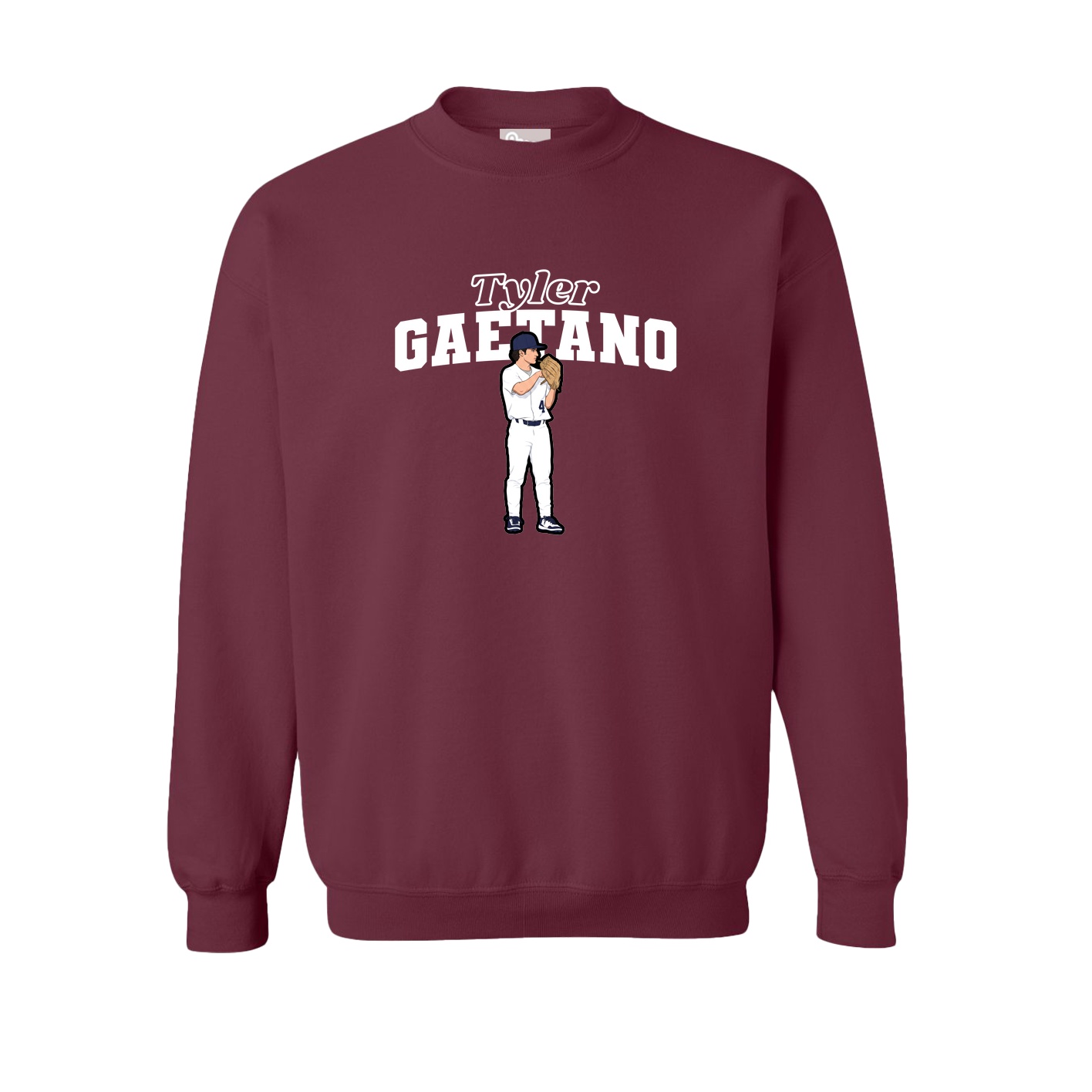 Fleece Crew — Name Arch in Maroon
