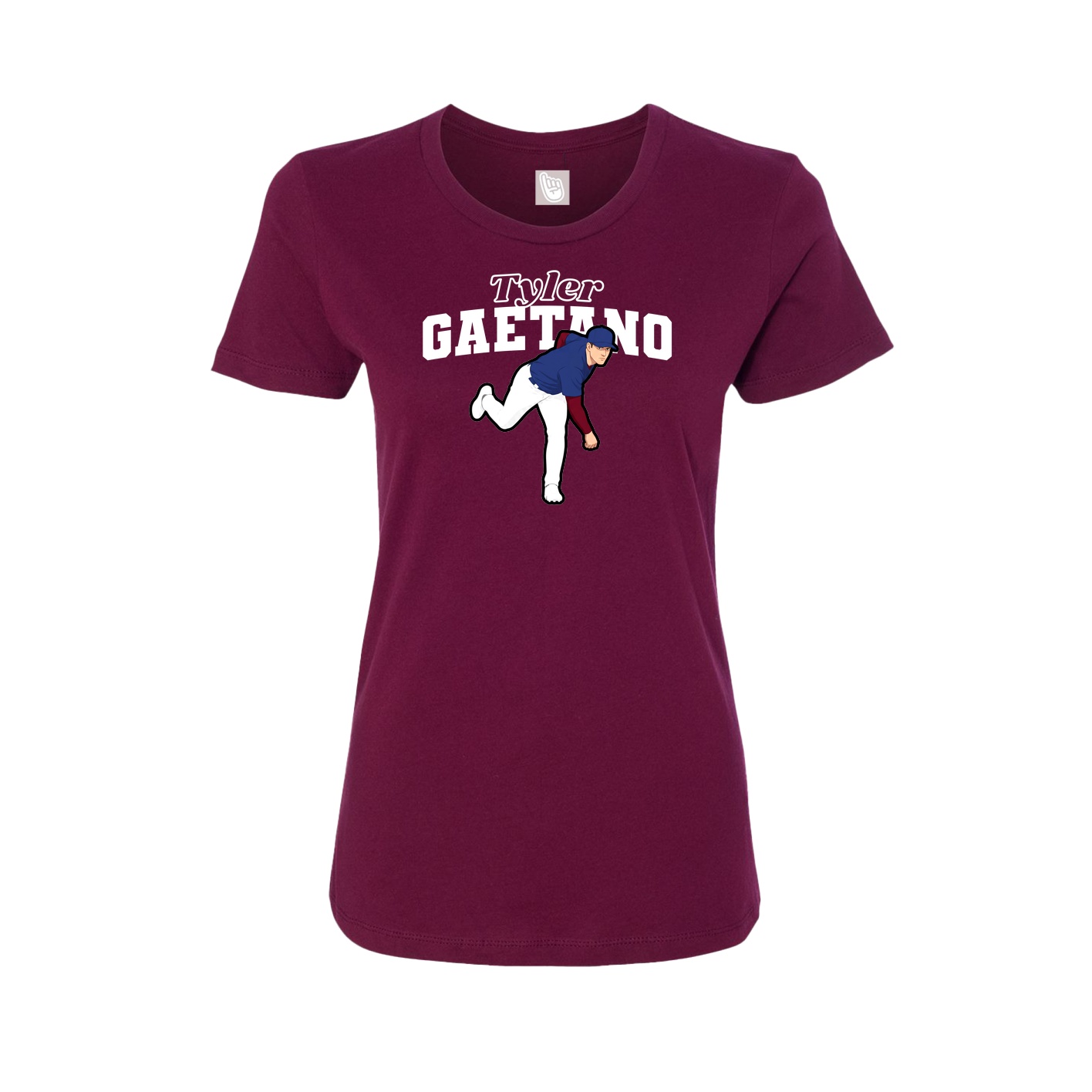 Fitted Women's Tee — Name Arch in Maroon
