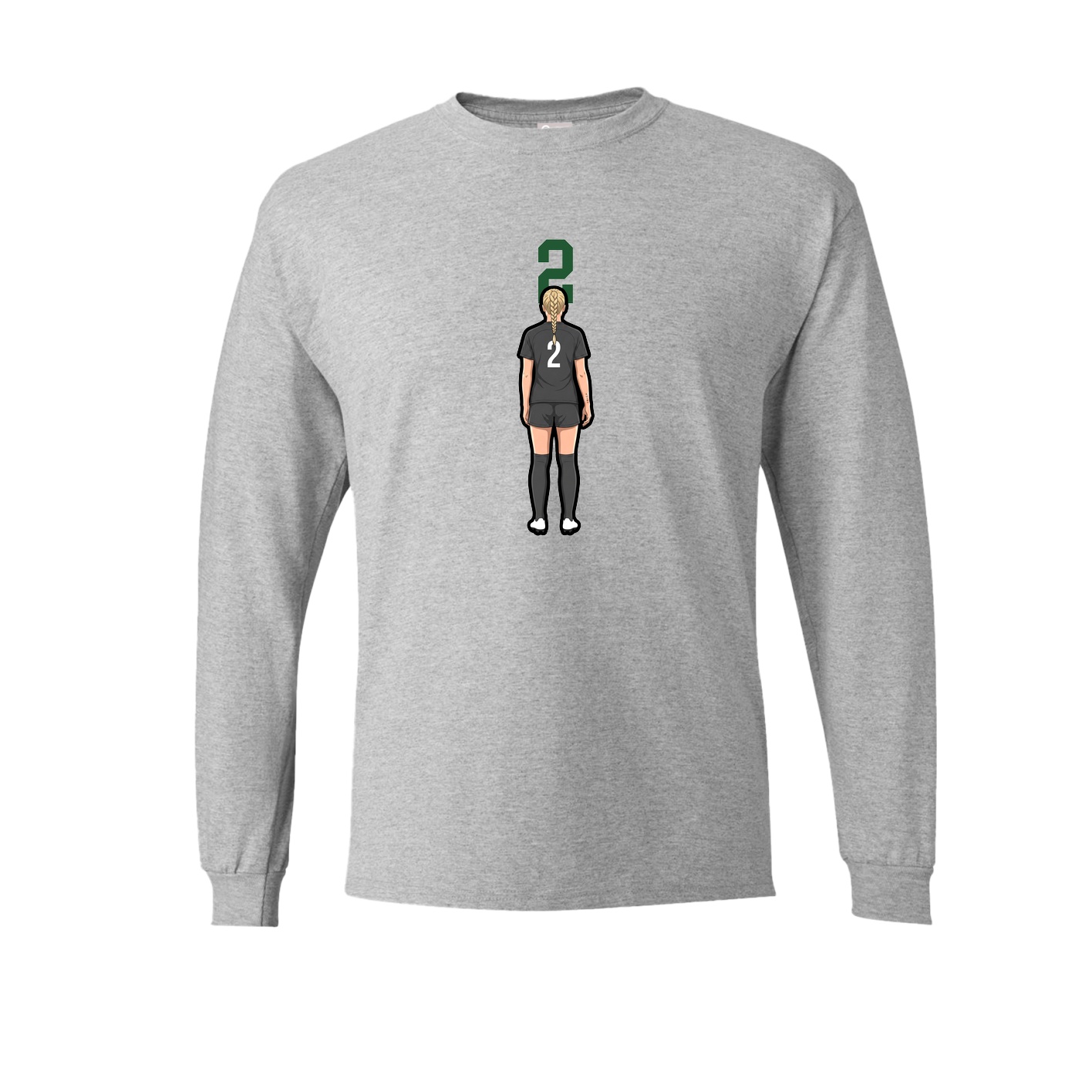 Long Sleeve Tee — Number Top in Grey