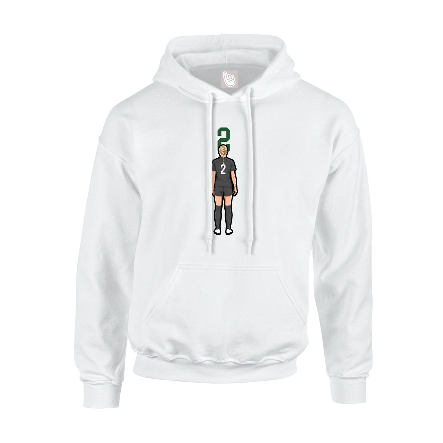 Youth Hoodie — Number Top in White