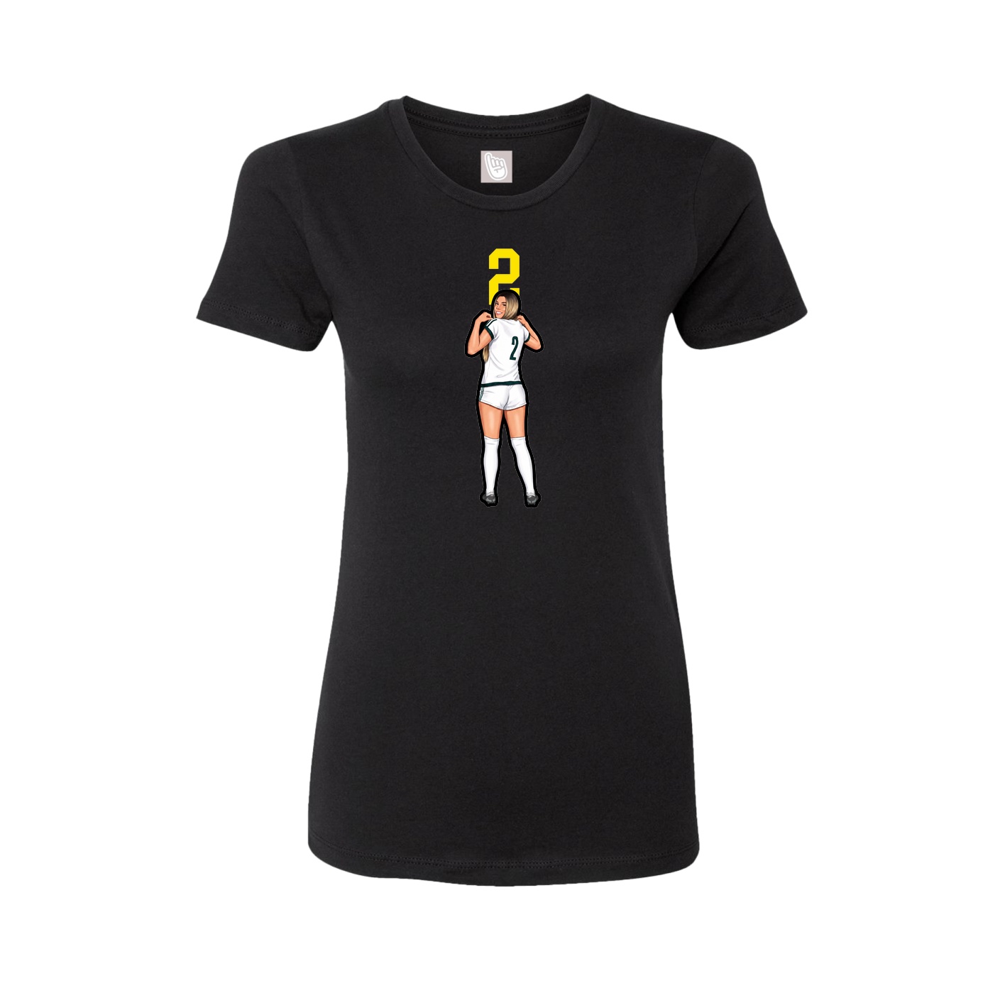 Fitted Women's Tee — Number Top in Black