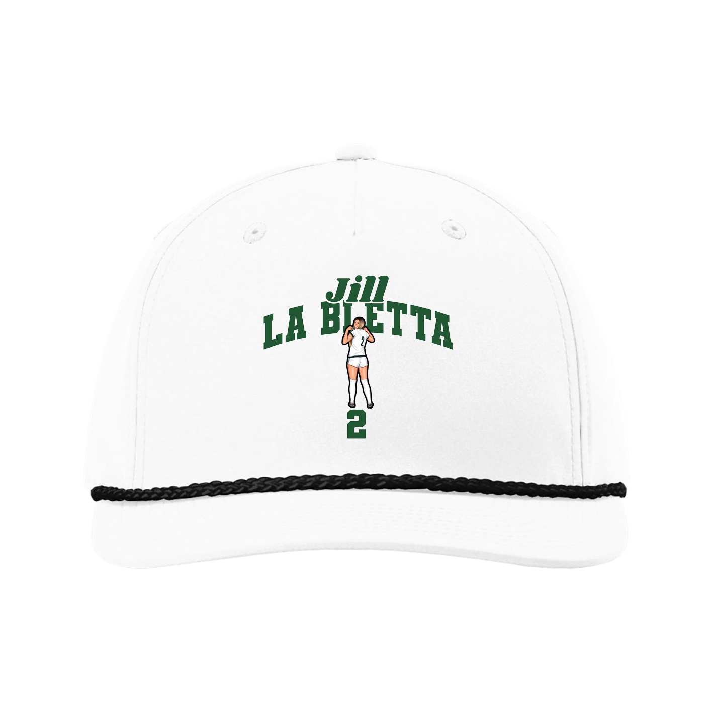 Five-Panel Classic Rope Cap — Signature Arch in White