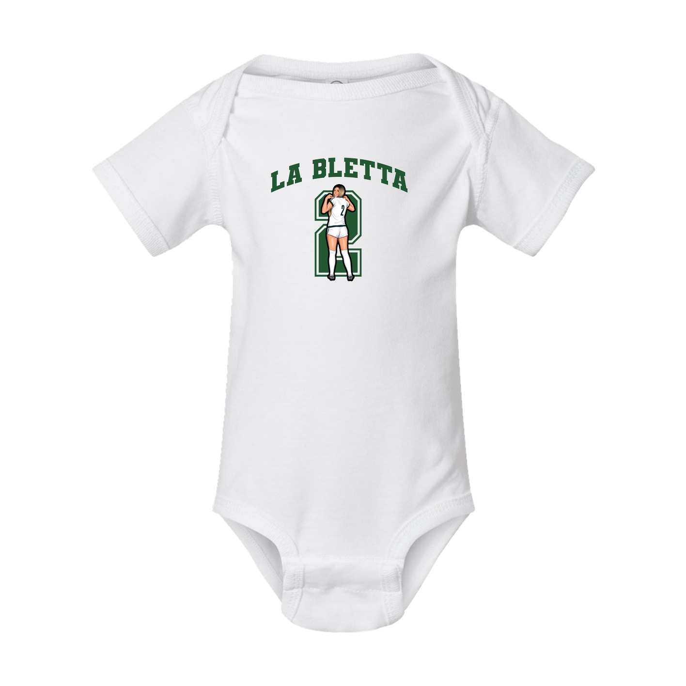 Baby Onesie — Number in White