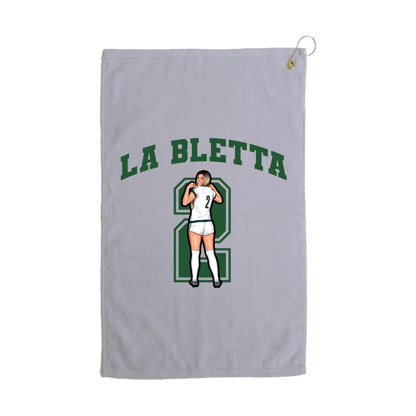 Golf Towel — Number in Grey
