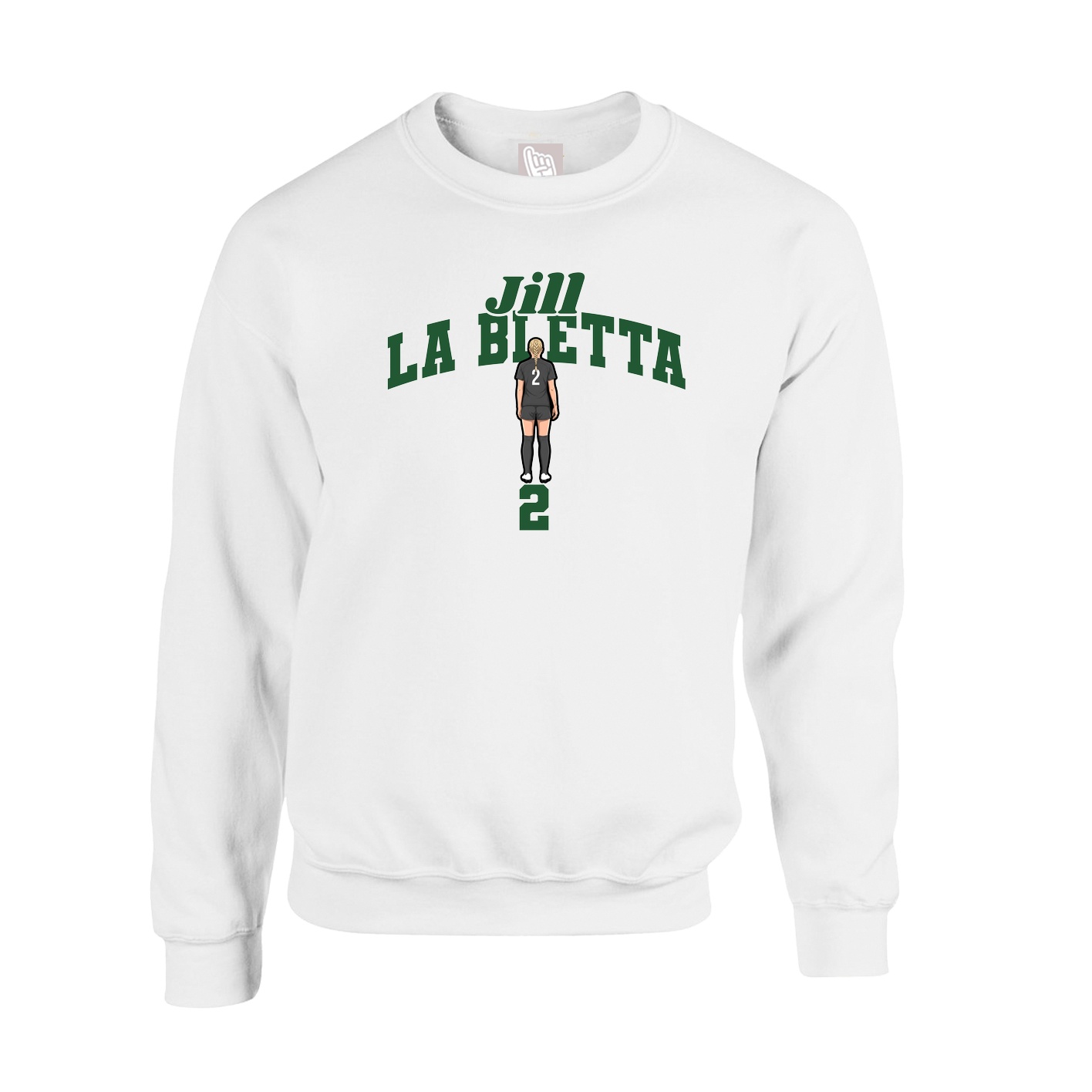 Fleece Crew — Signature Arch in White