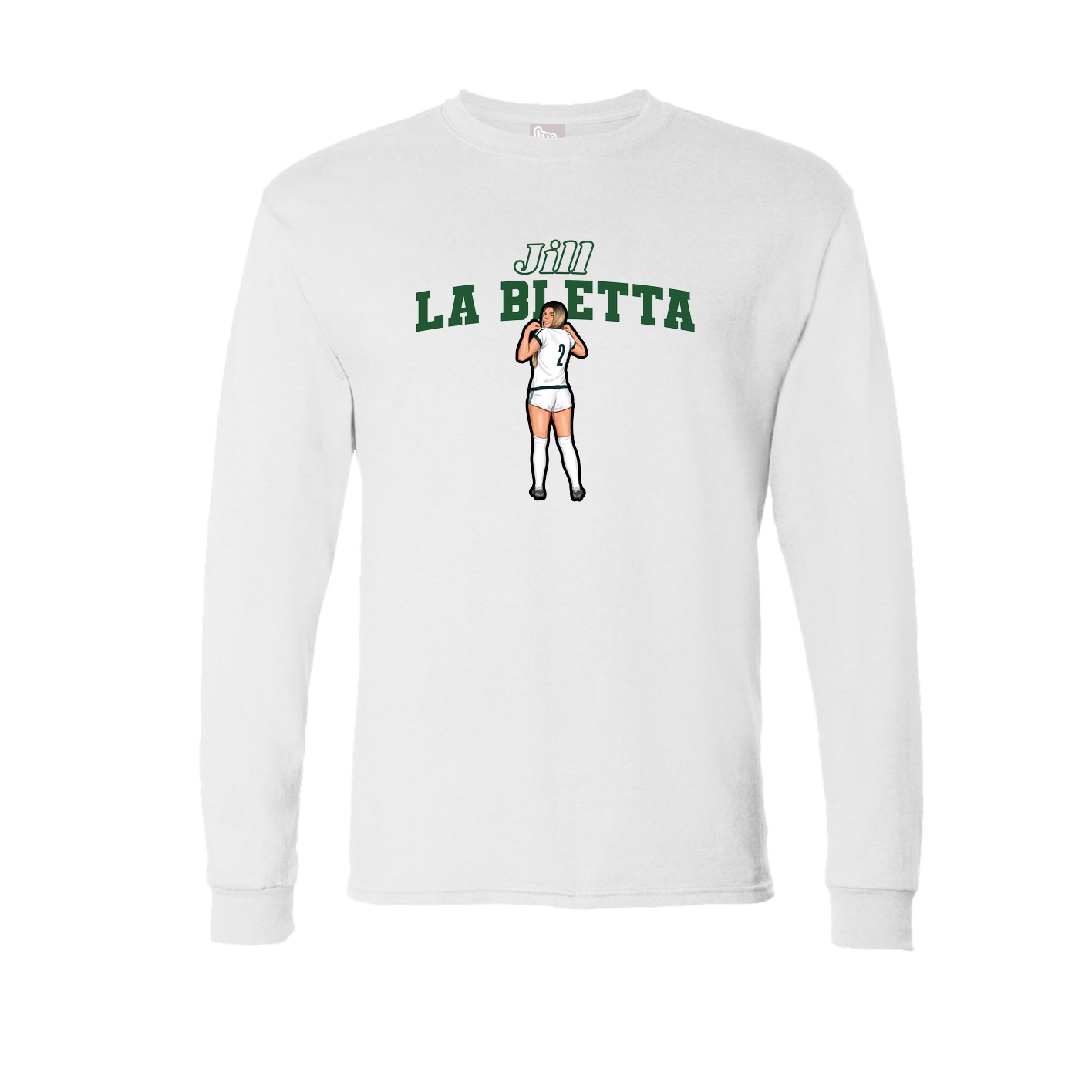 Long Sleeve Tee — Name Arch in White