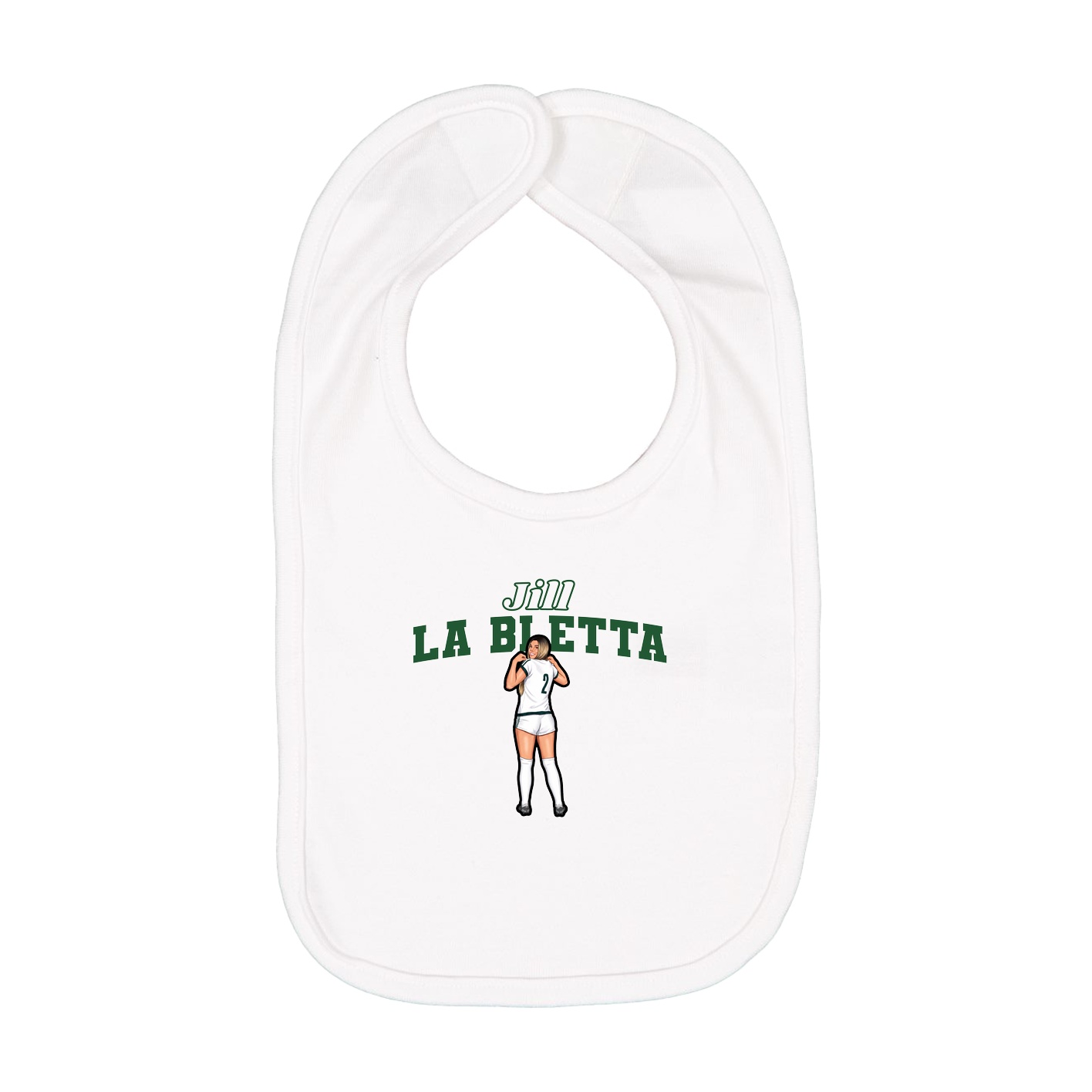 Infant Bib — Name Arch in White