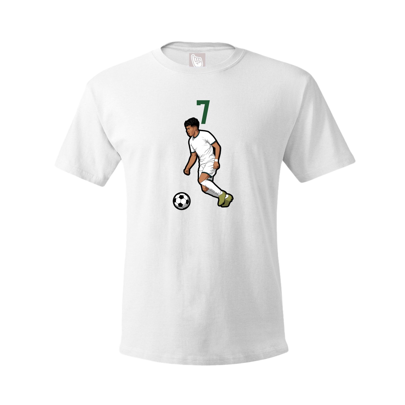 Youth Tee — Number Top in White