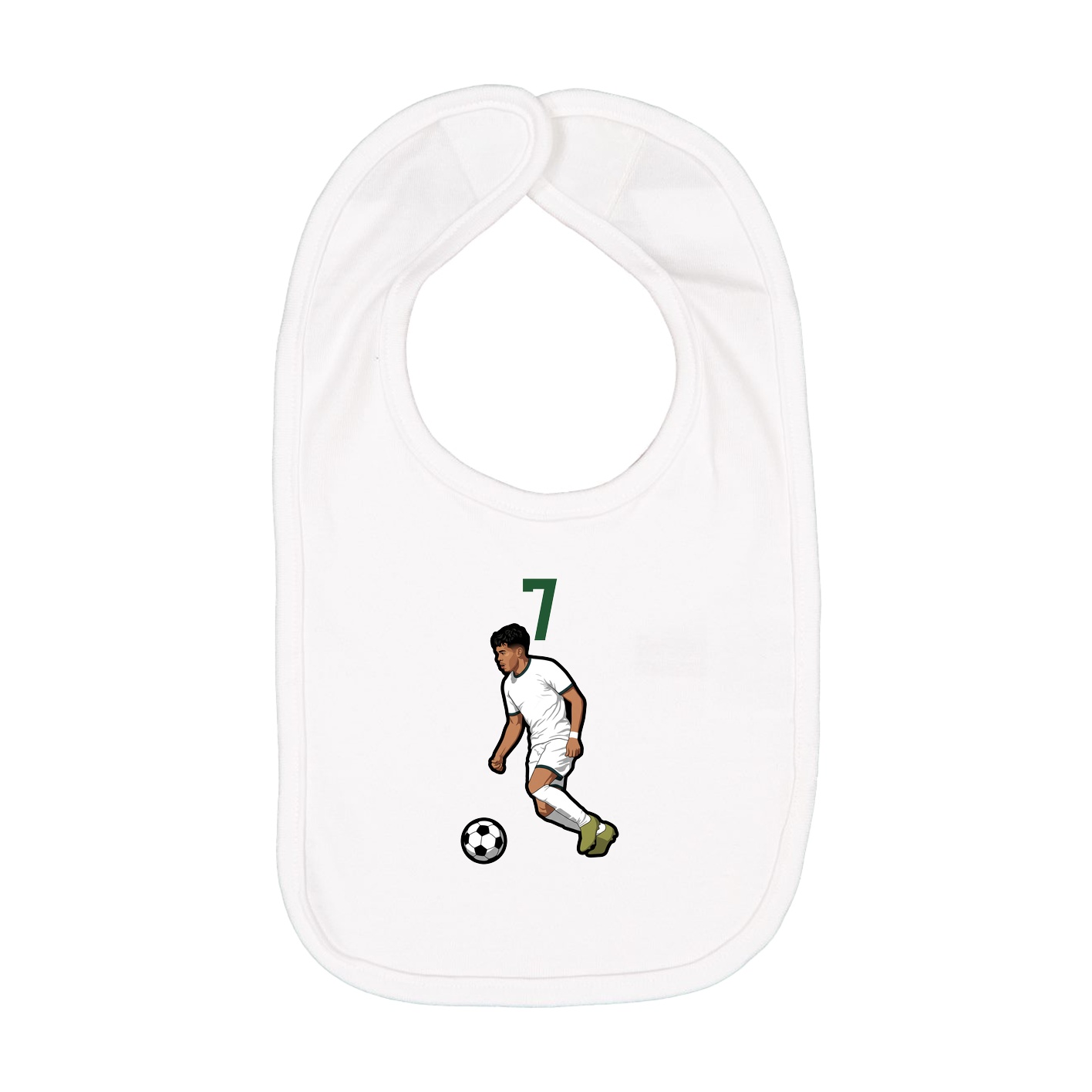 Infant Bib — Number Top in White