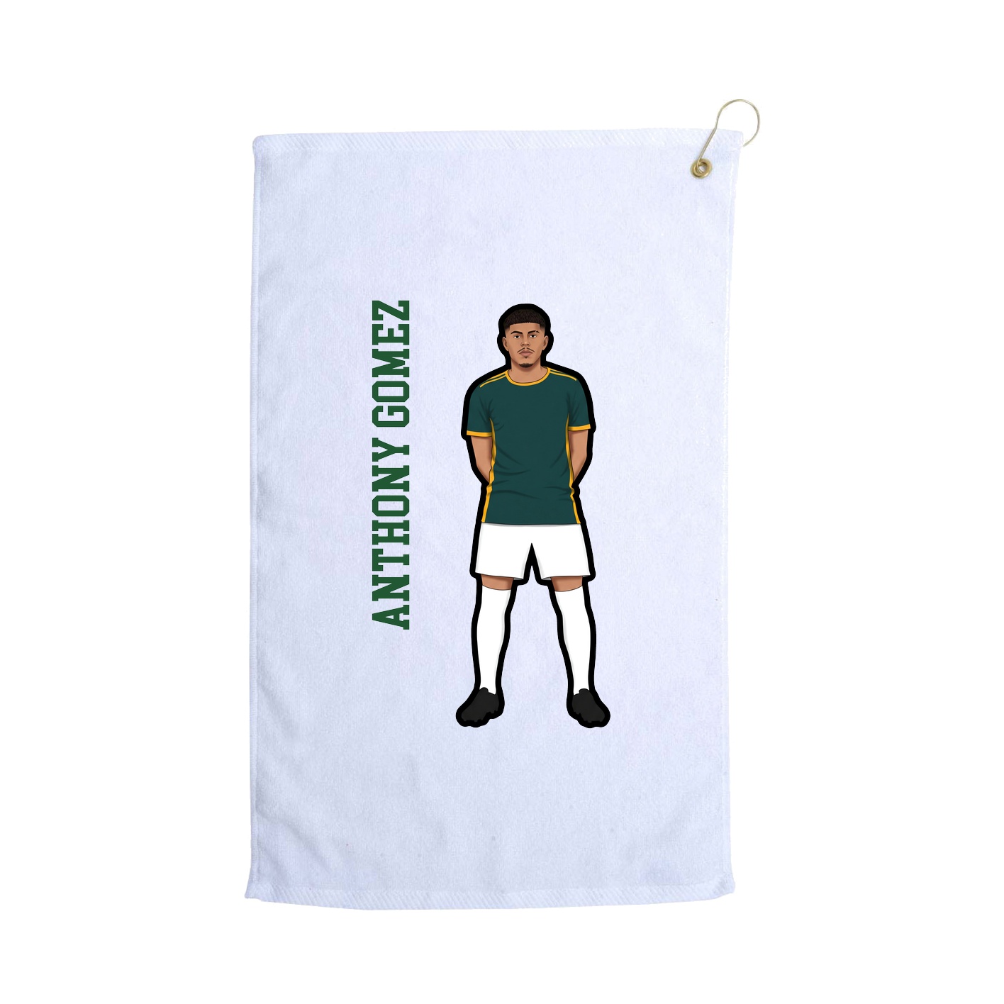 Golf Towel — Name Vertical in White