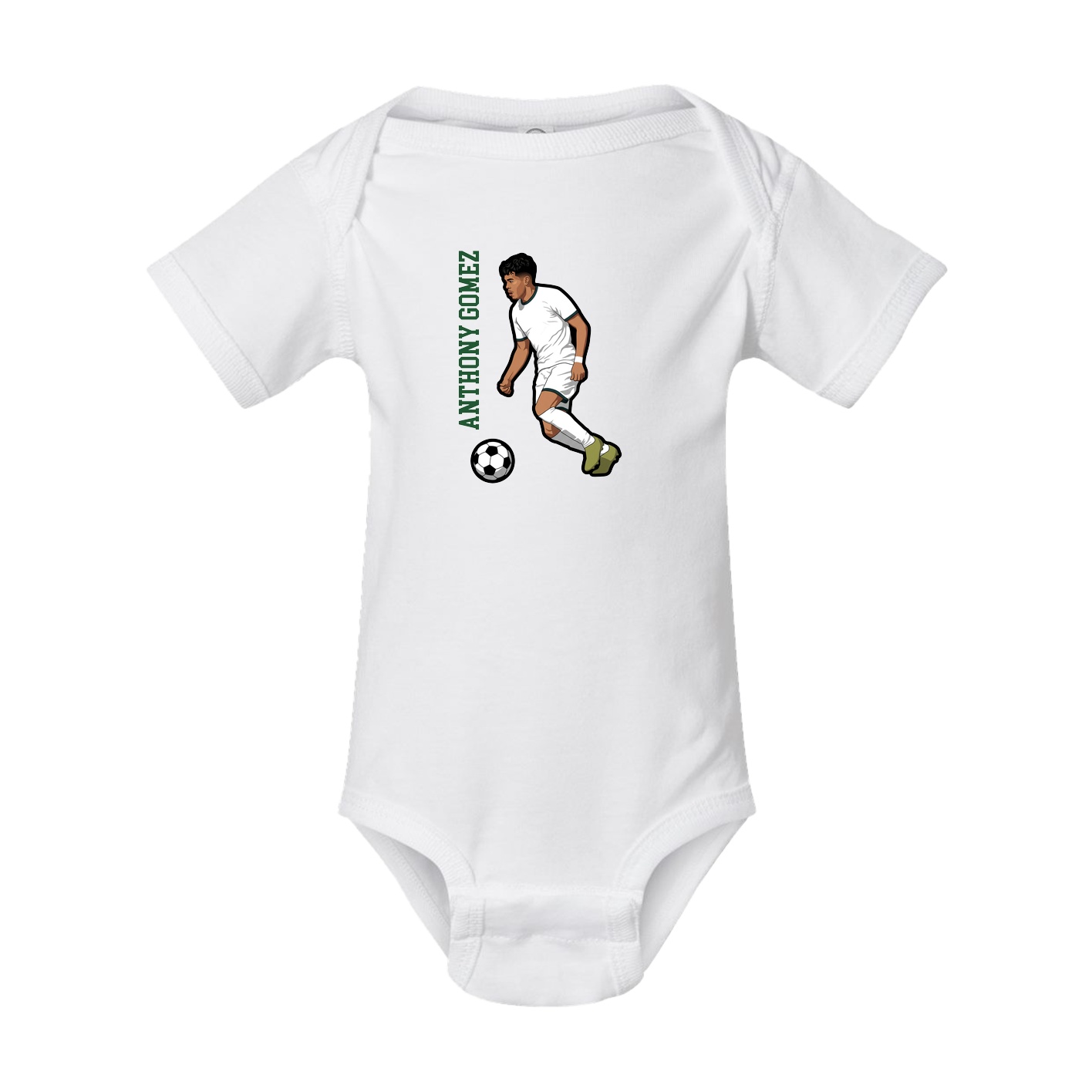 Baby Onesie — Name Vertical in White