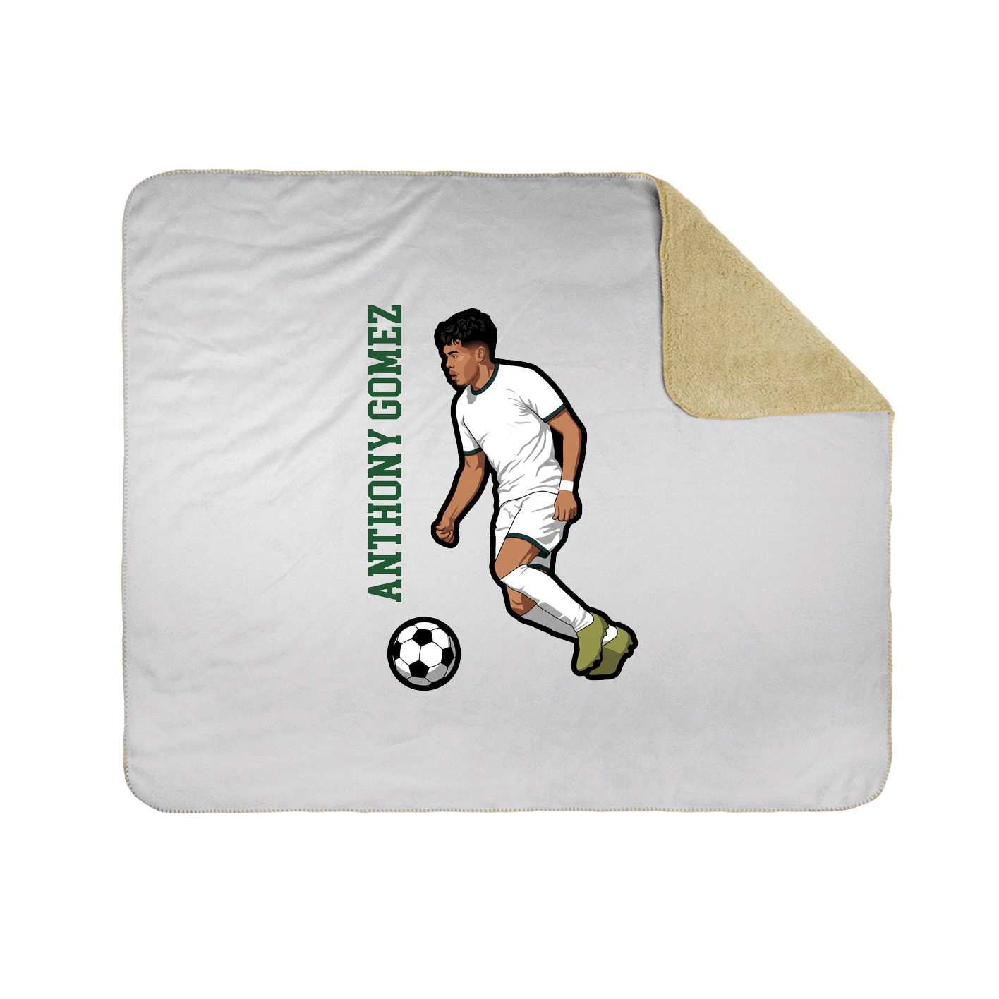 Throw Blanket — Name Vertical in White