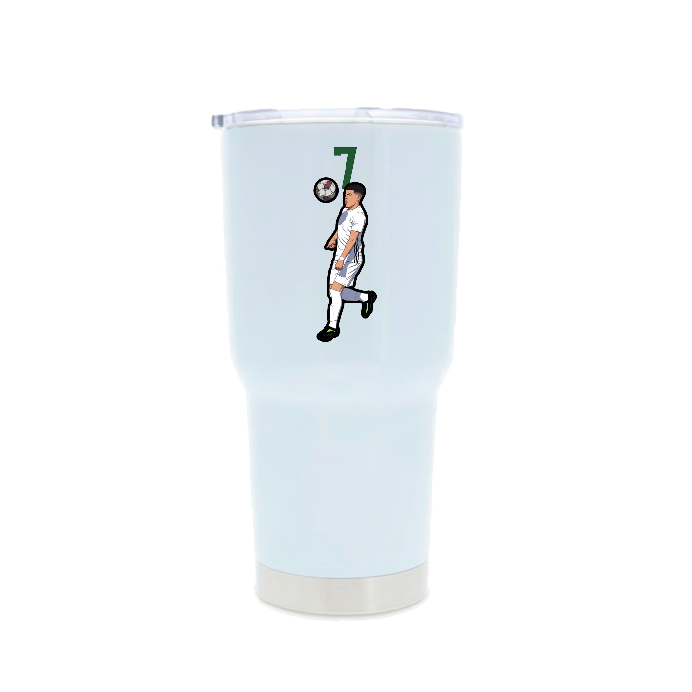 30oz Stainless Steel Tumbler — Number Top in White