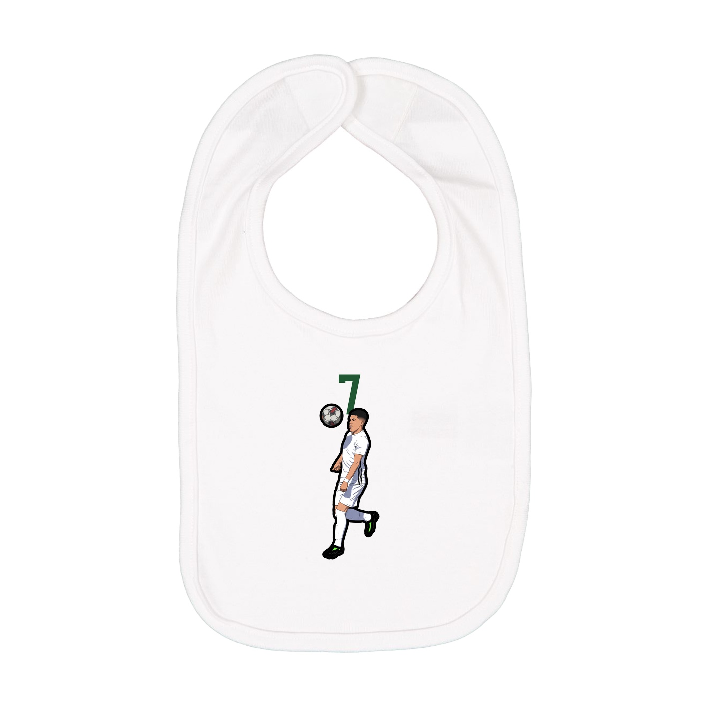 Infant Bib — Number Top in White