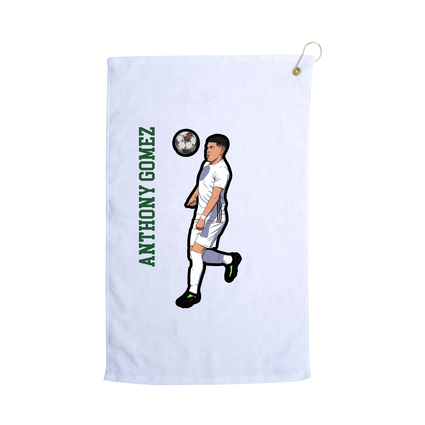Golf Towel — Name Vertical in White