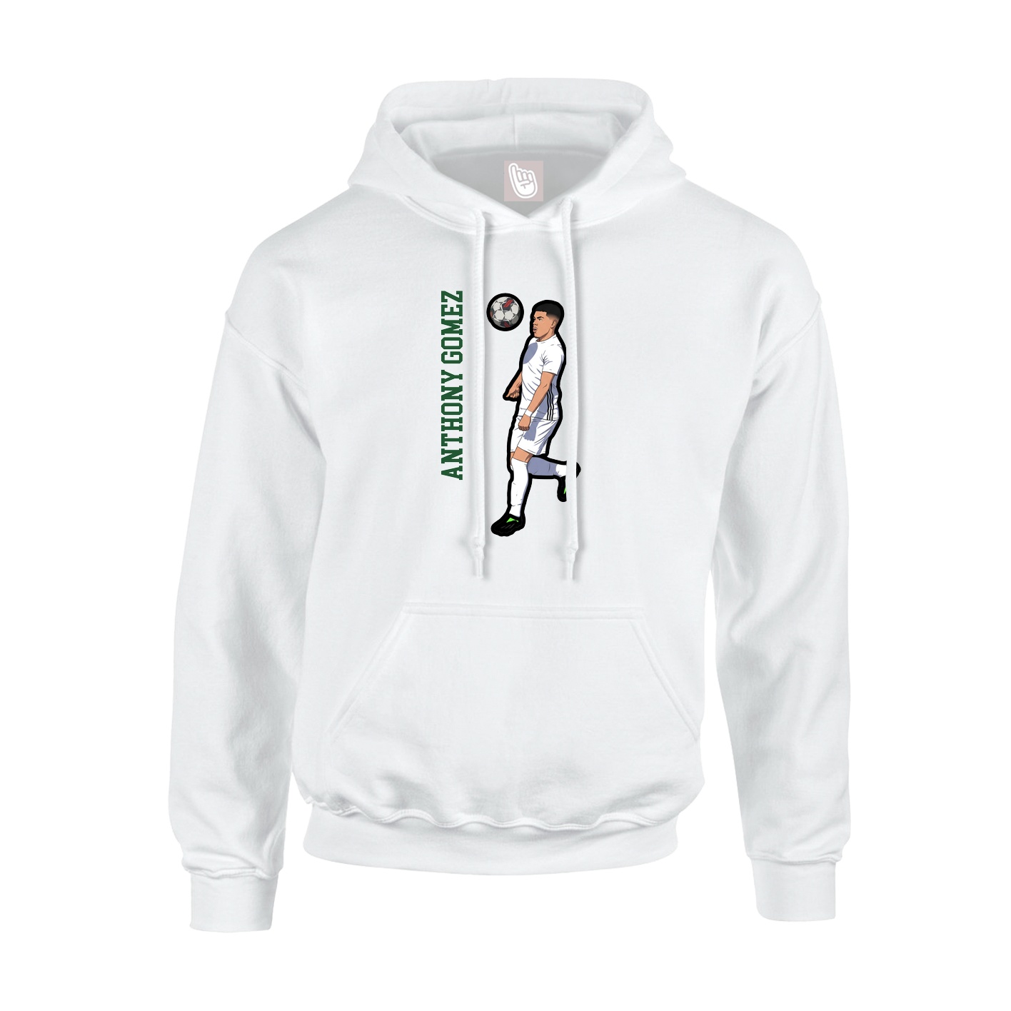 Youth Hoodie — Name Vertical in White