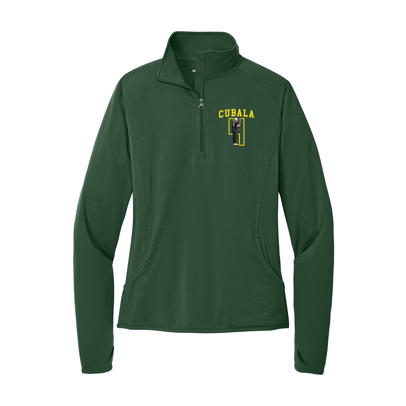 Women's Q-Zip Pullover — Shirsey in Green