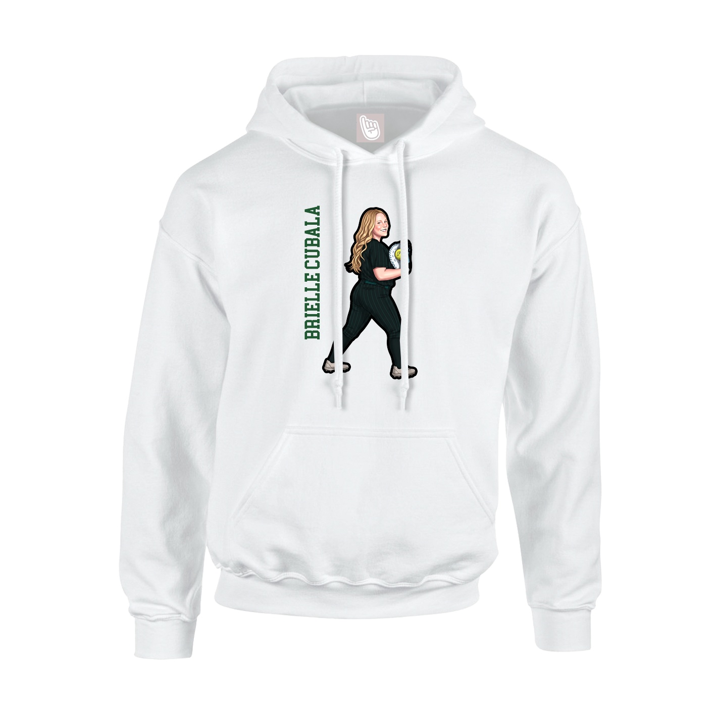 Hoodie — Name Vertical in White