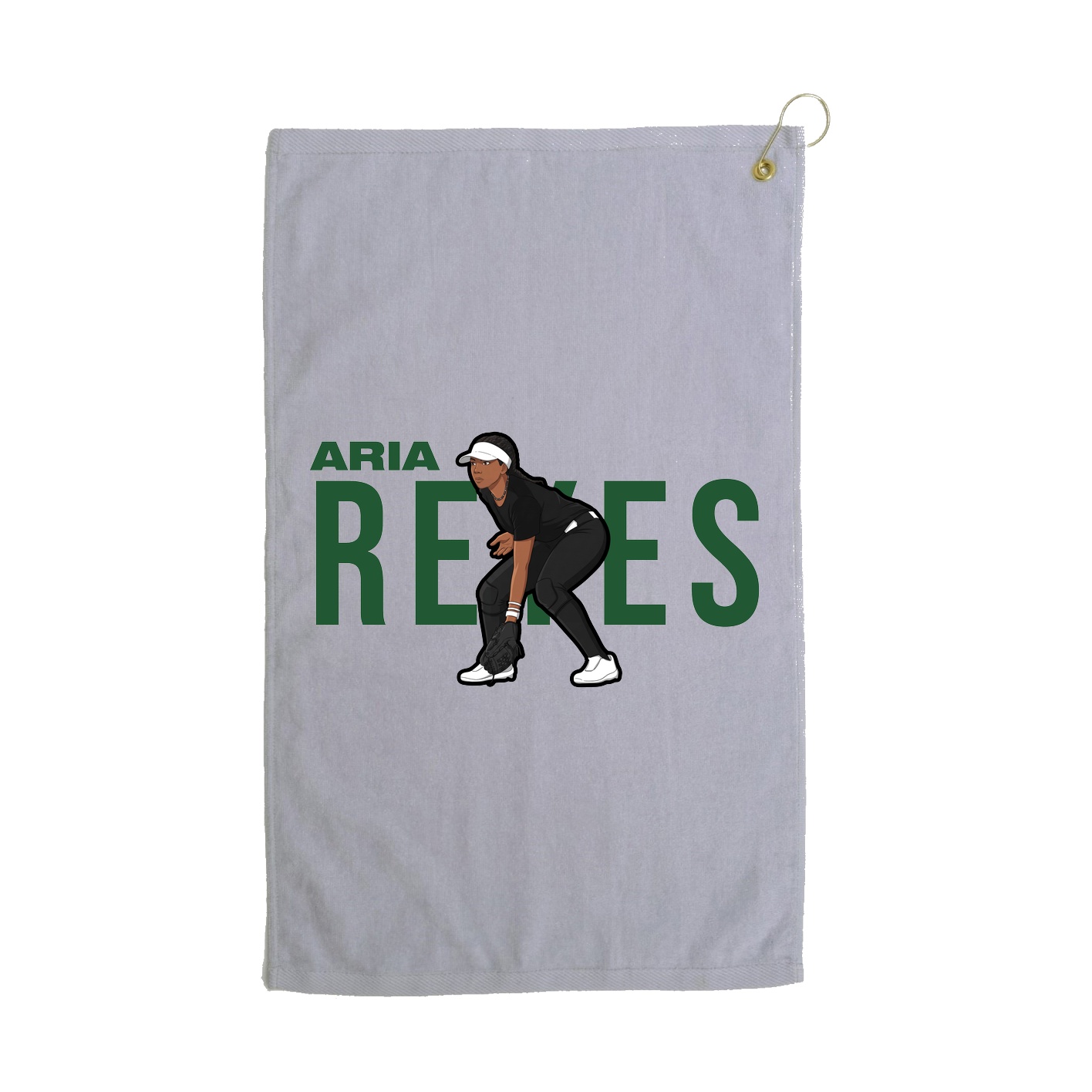 Golf Towel — Player Name in Grey