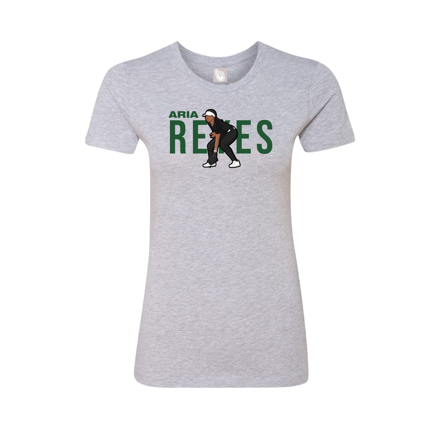 Fitted Women's Tee — Player Name in Grey
