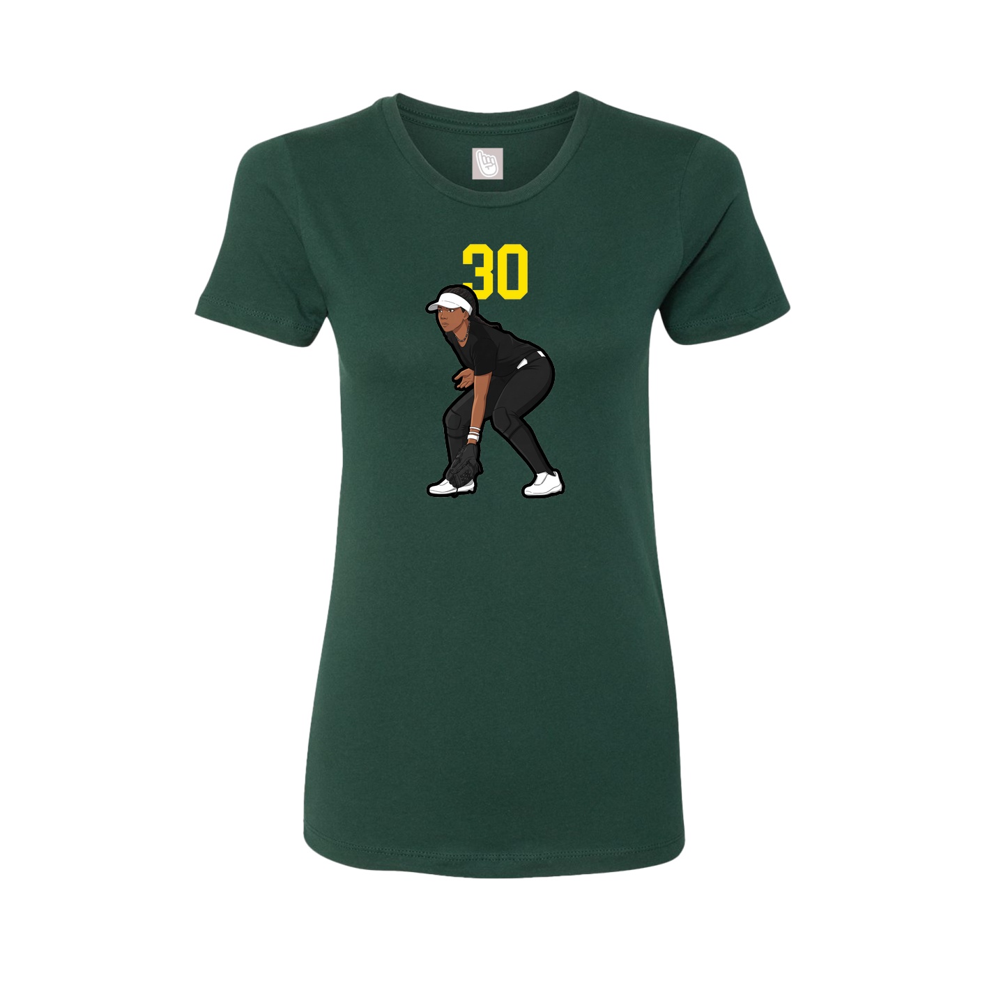 Fitted Women's Tee — Number Top in Green