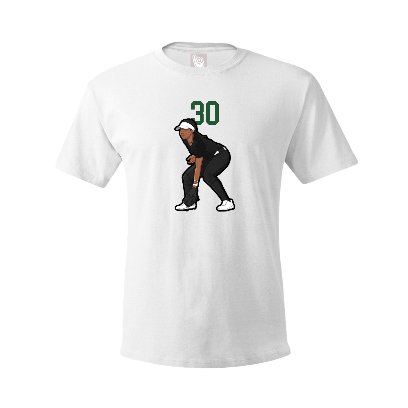 Youth Tee — Number Top in White