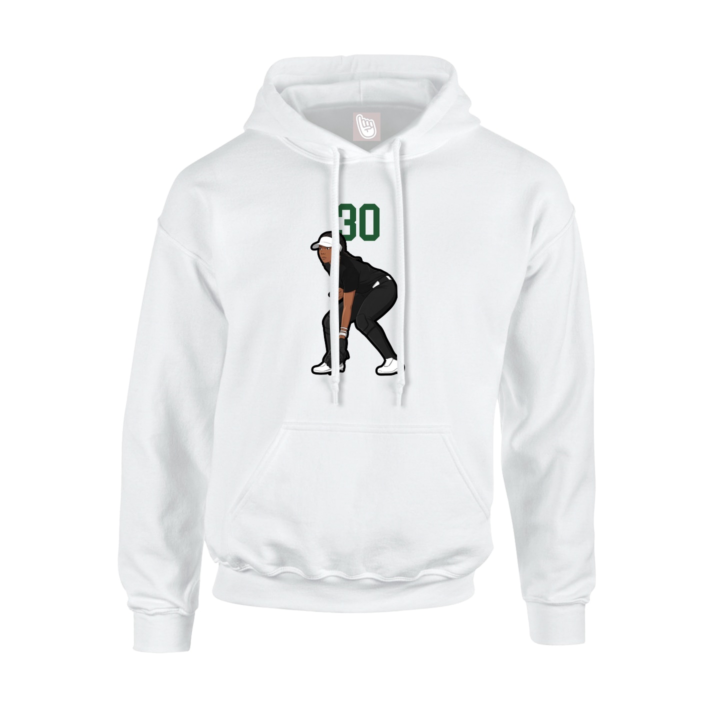 Youth Hoodie — Number Top in White