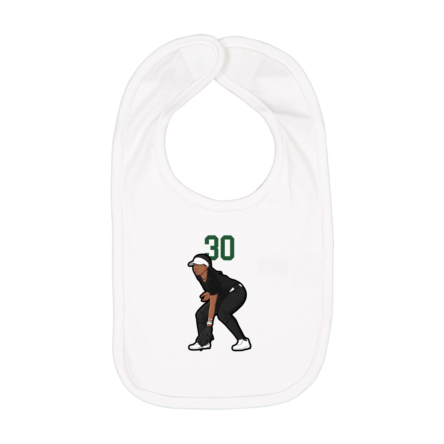 Infant Bib — Number Top in White
