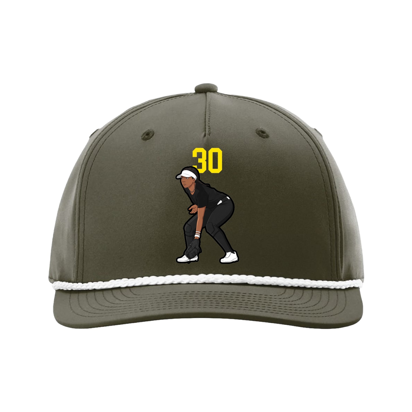 Five-Panel Classic Rope Cap — Number Top in Green