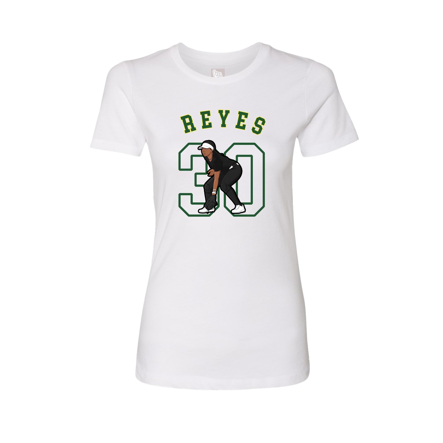 Fitted Women's Tee — Shirsey Arch in White
