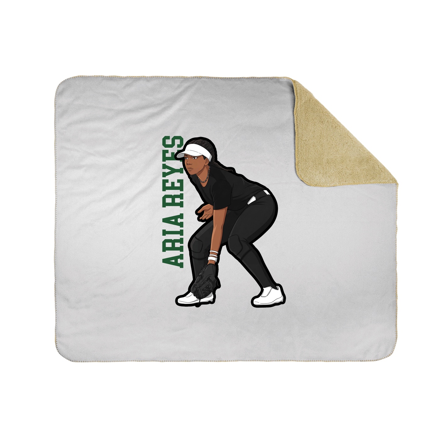 Throw Blanket — Name Vertical in White