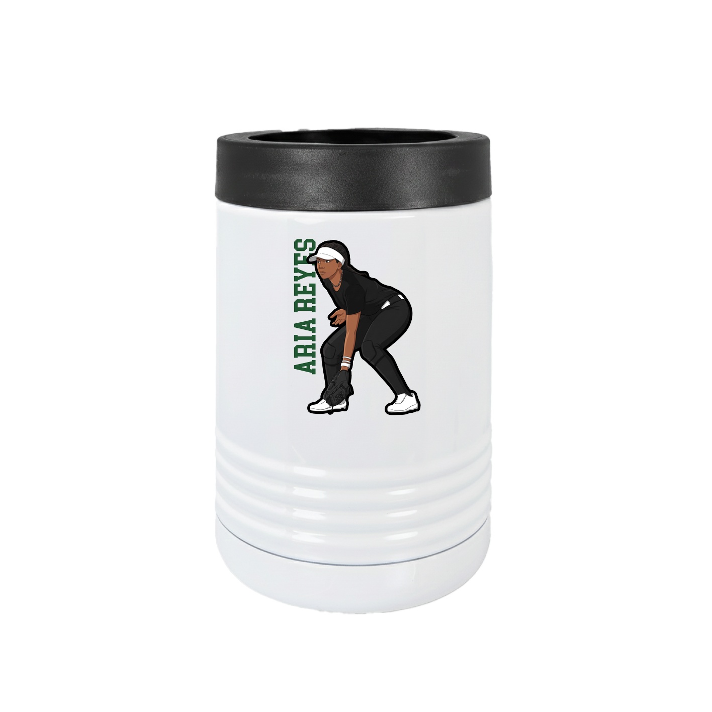 Beverage Holder — Name Vertical in White