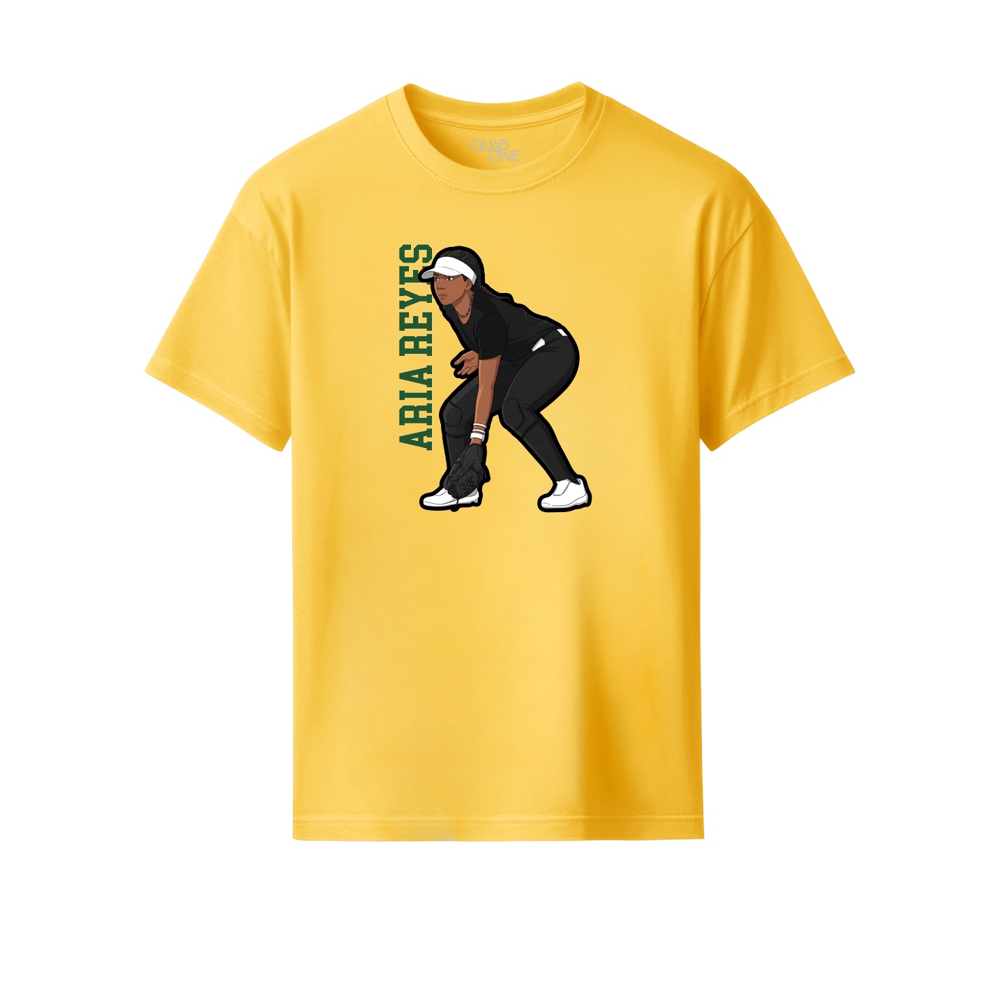 Youth Tee — Name Vertical in Yellow