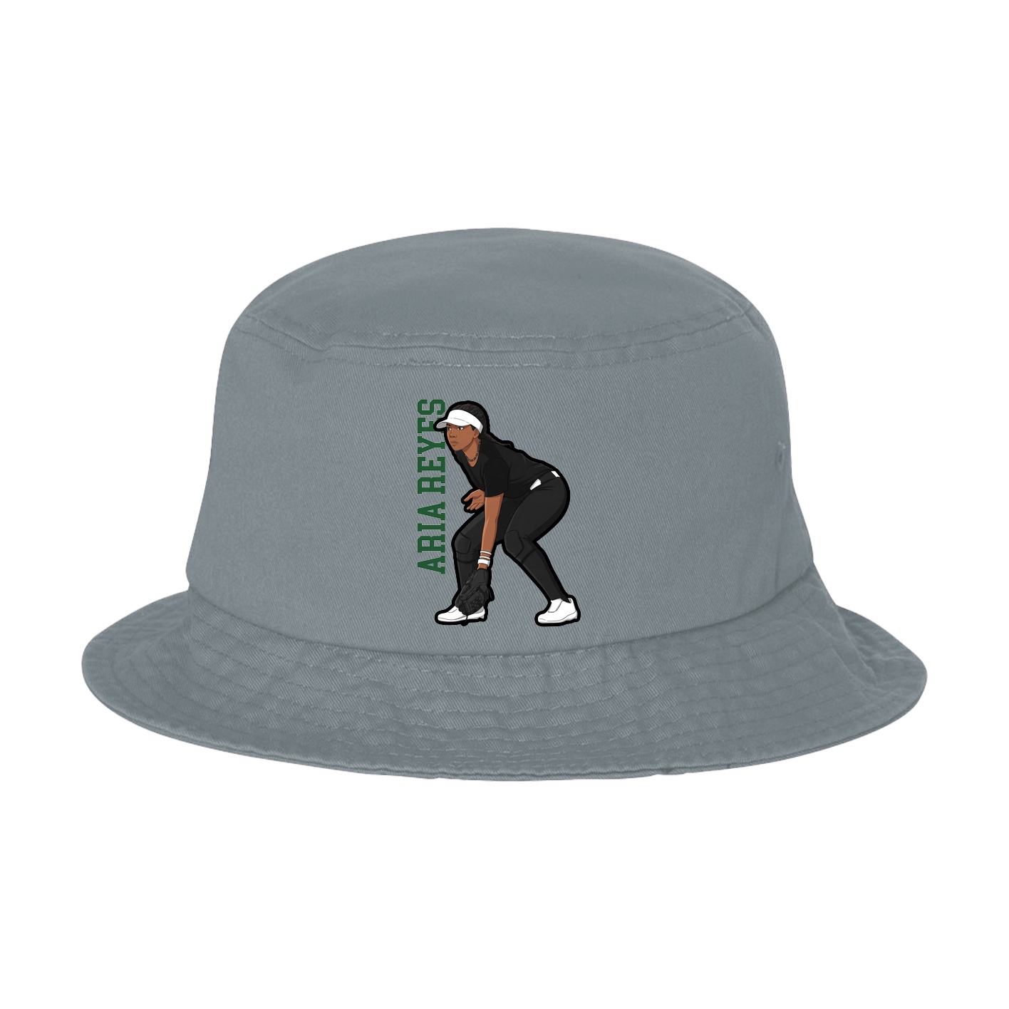 Bucket Cap — Name Vertical in Grey