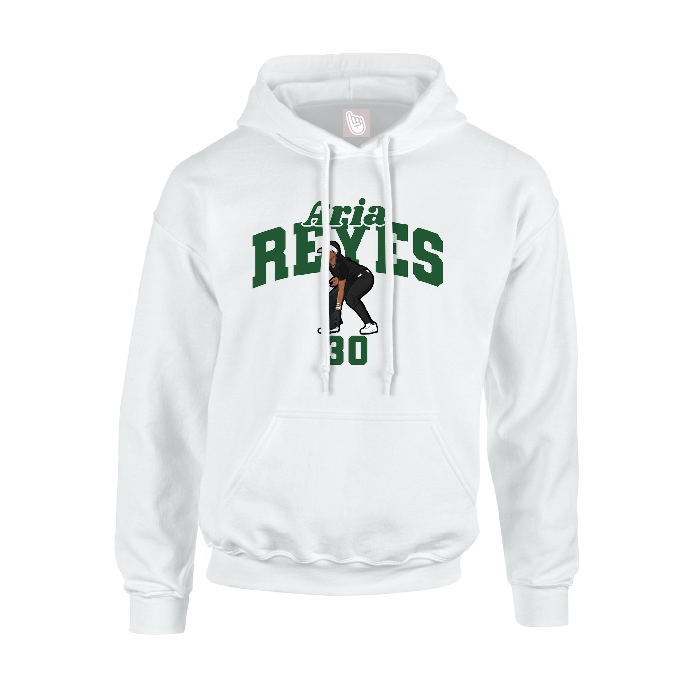 Youth Hoodie — Signature Arch in White