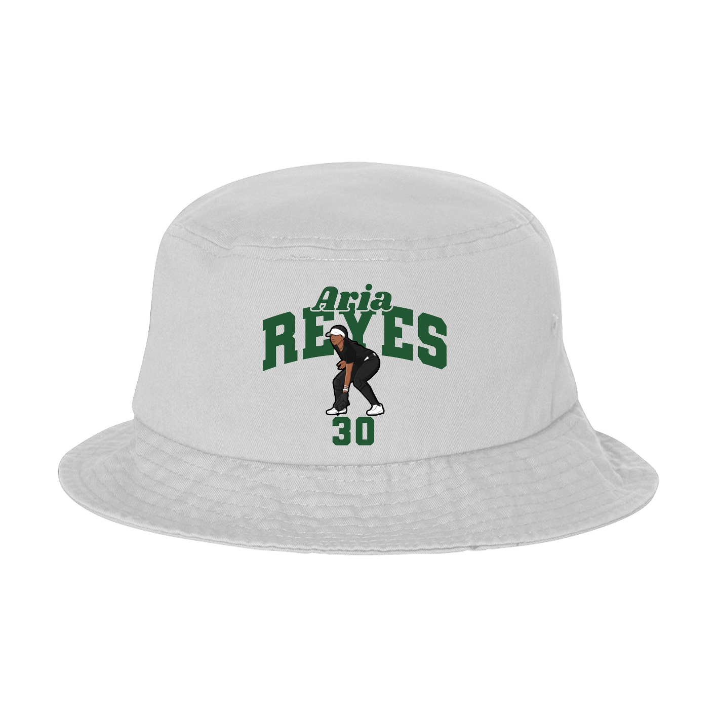 Bucket Cap — Signature Arch in White