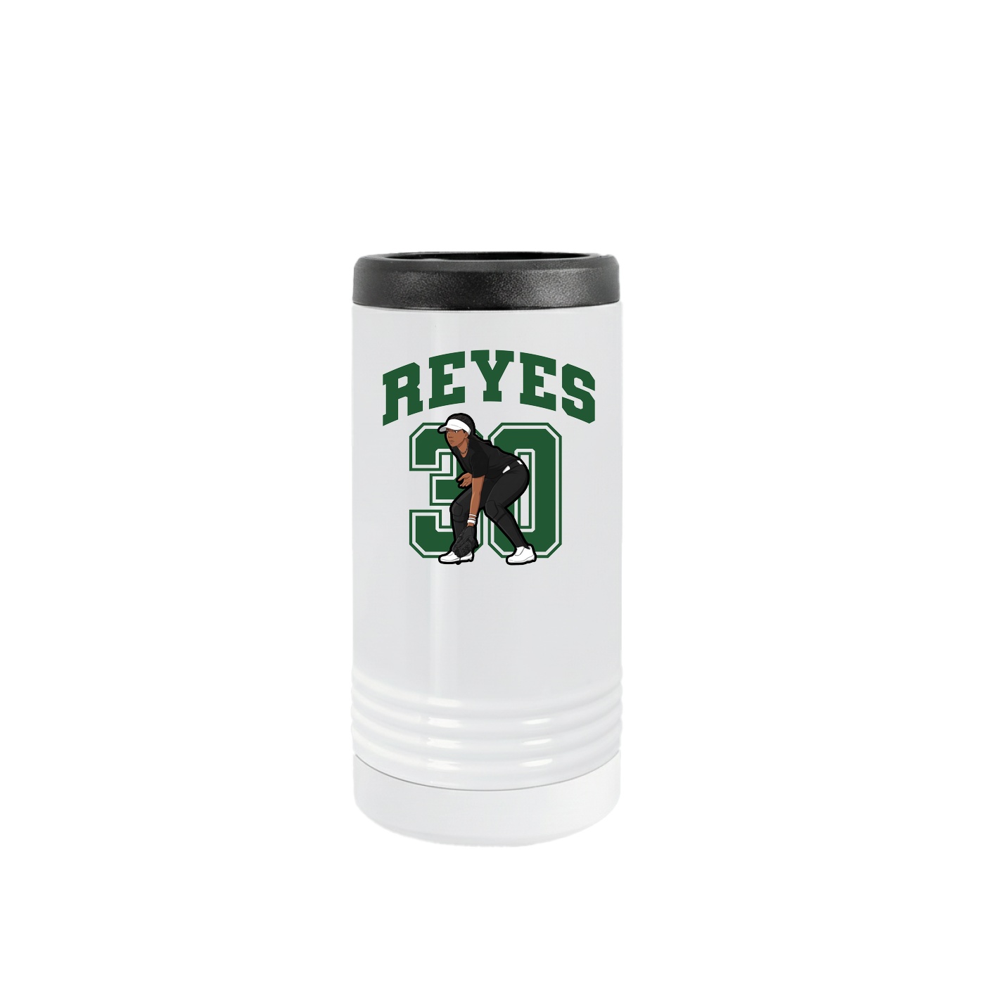 Slim Beverage Holder — Number in White