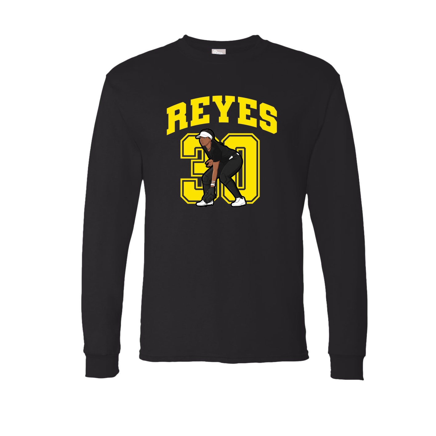 Long Sleeve Tee — Number in Black