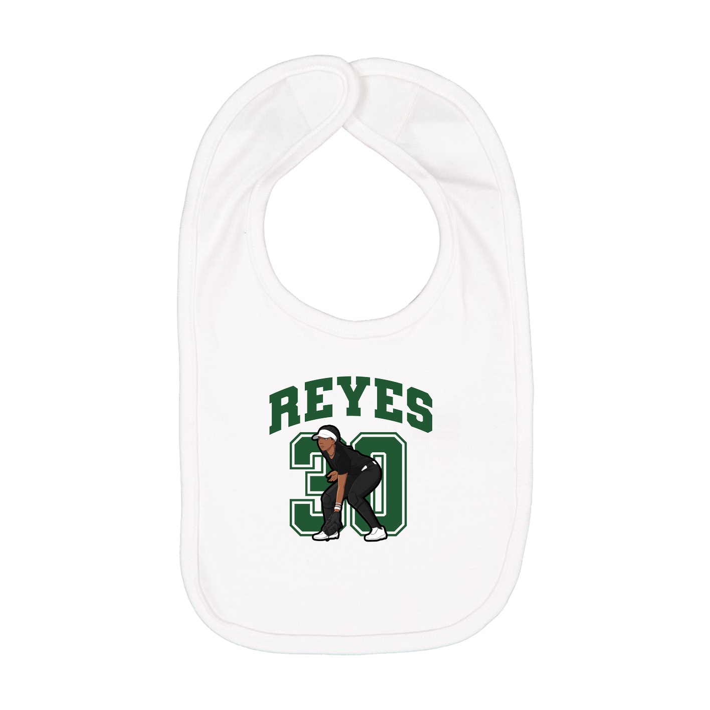 Infant Bib — Number in White