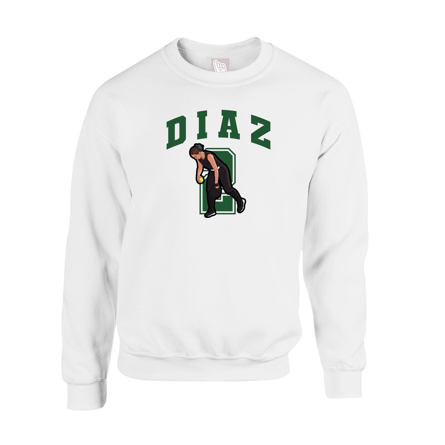 Fleece Crew — Number in White