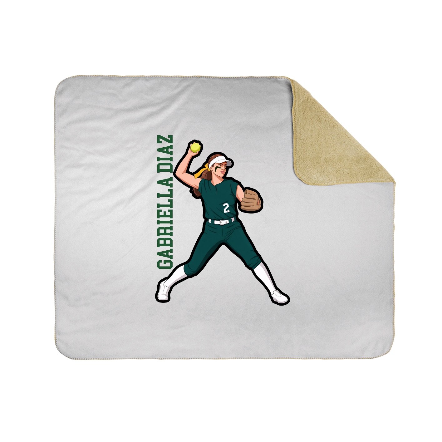 Throw Blanket — Name Vertical in White