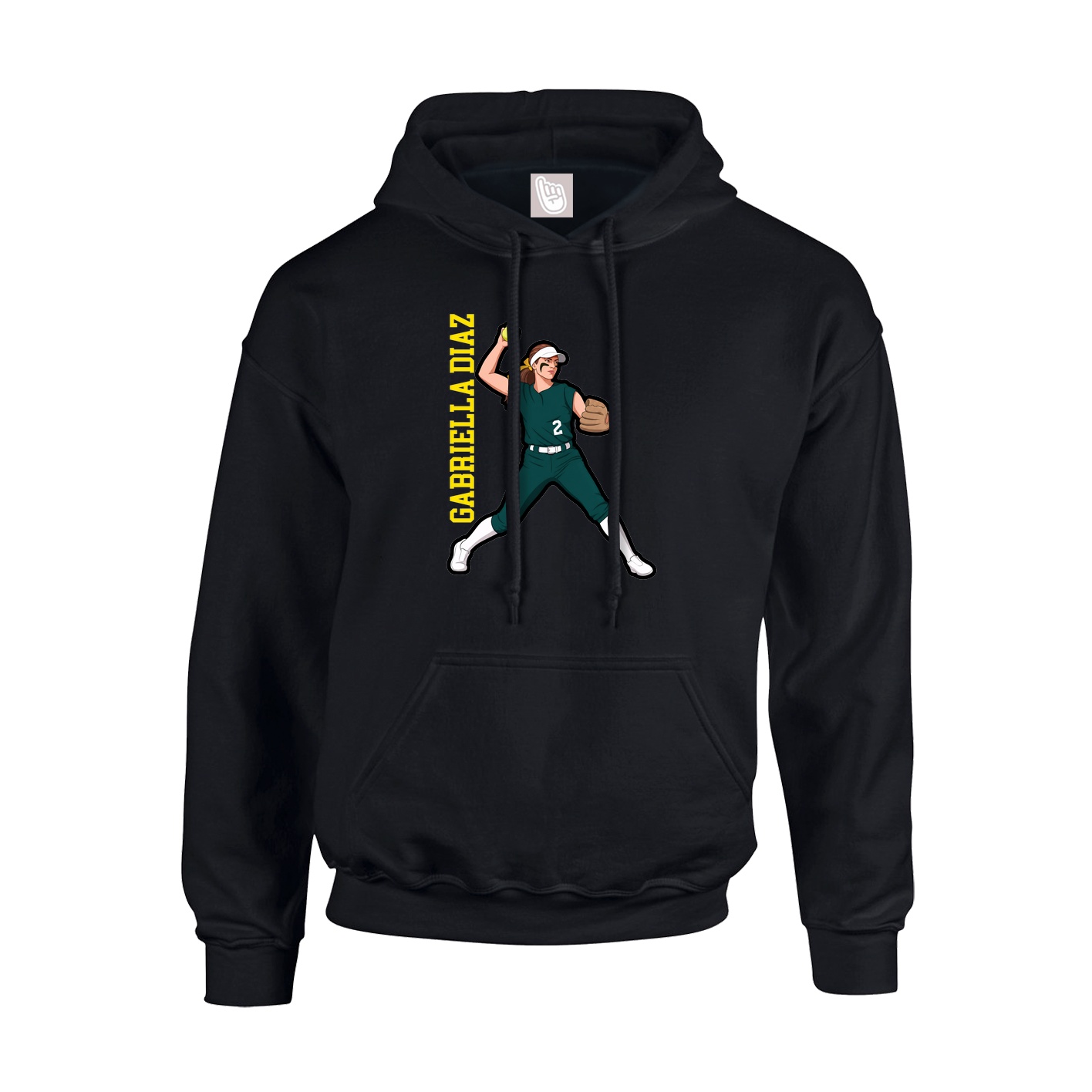 Youth Hoodie — Name Vertical in Black
