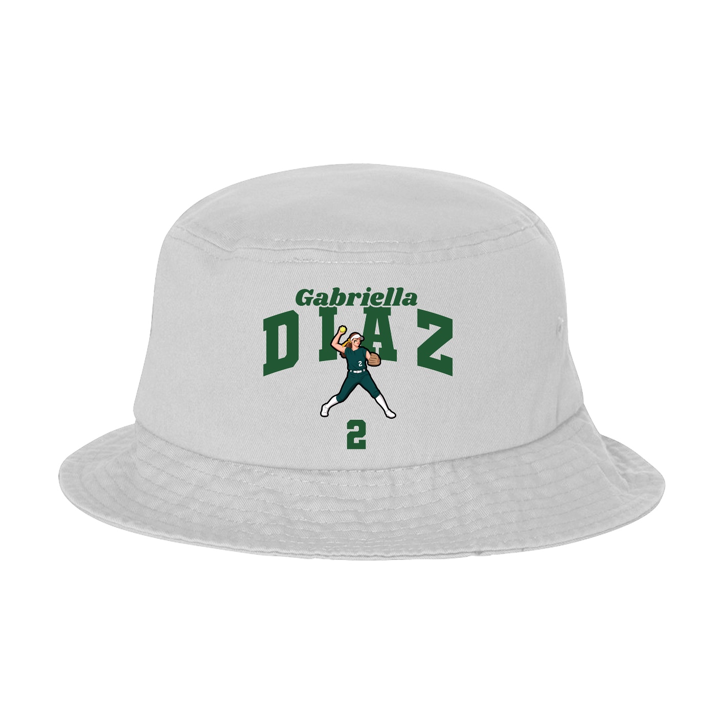 Bucket Cap — Signature Arch in White