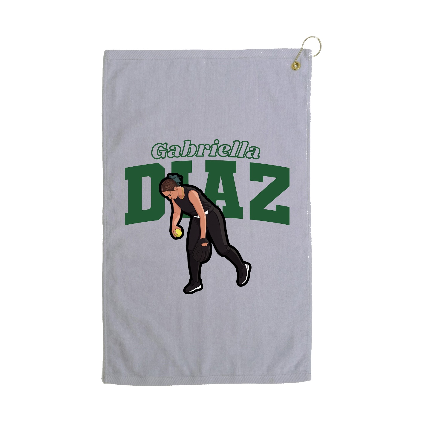 Golf Towel — Name Arch in Grey