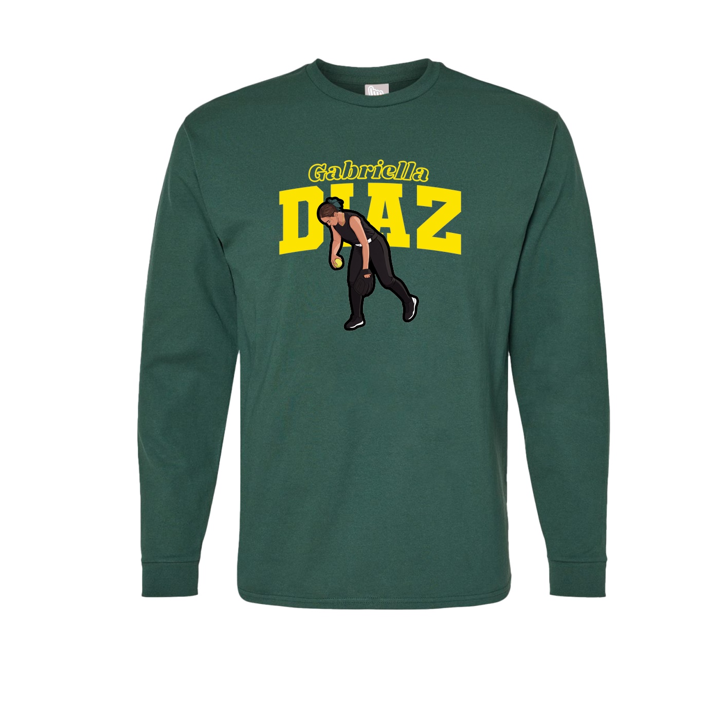 Long Sleeve Tee — Name Arch in Green