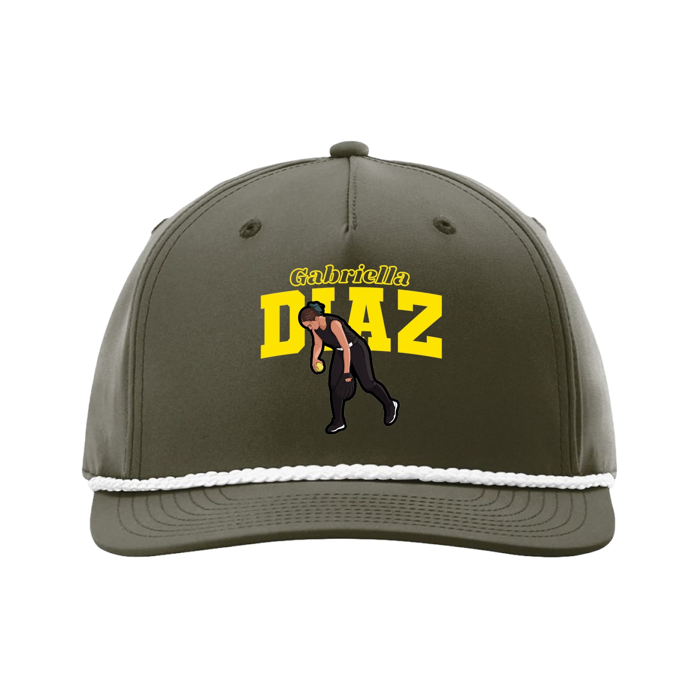 Five-Panel Classic Rope Cap — Name Arch in Green