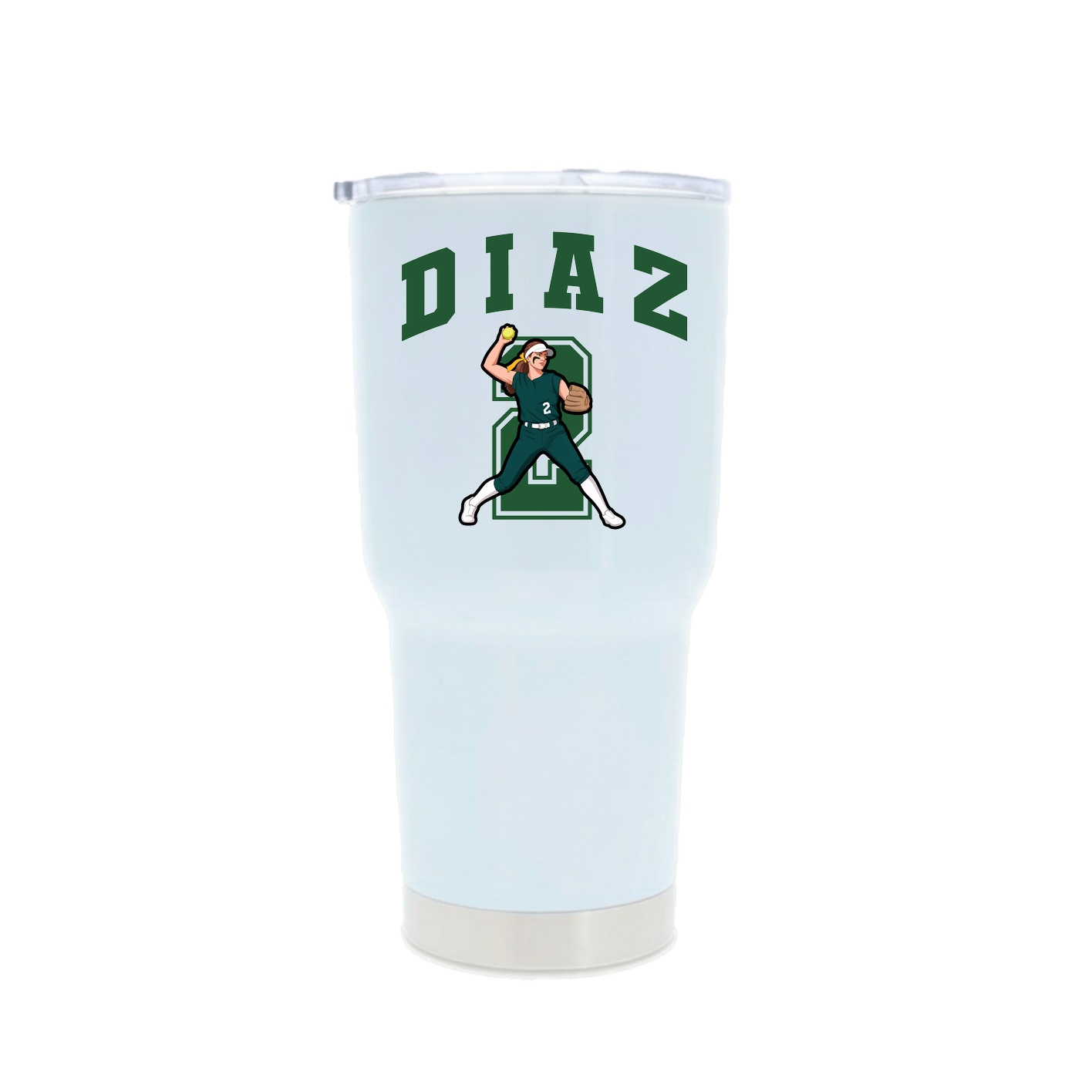 30oz Stainless Steel Tumbler — Number in White
