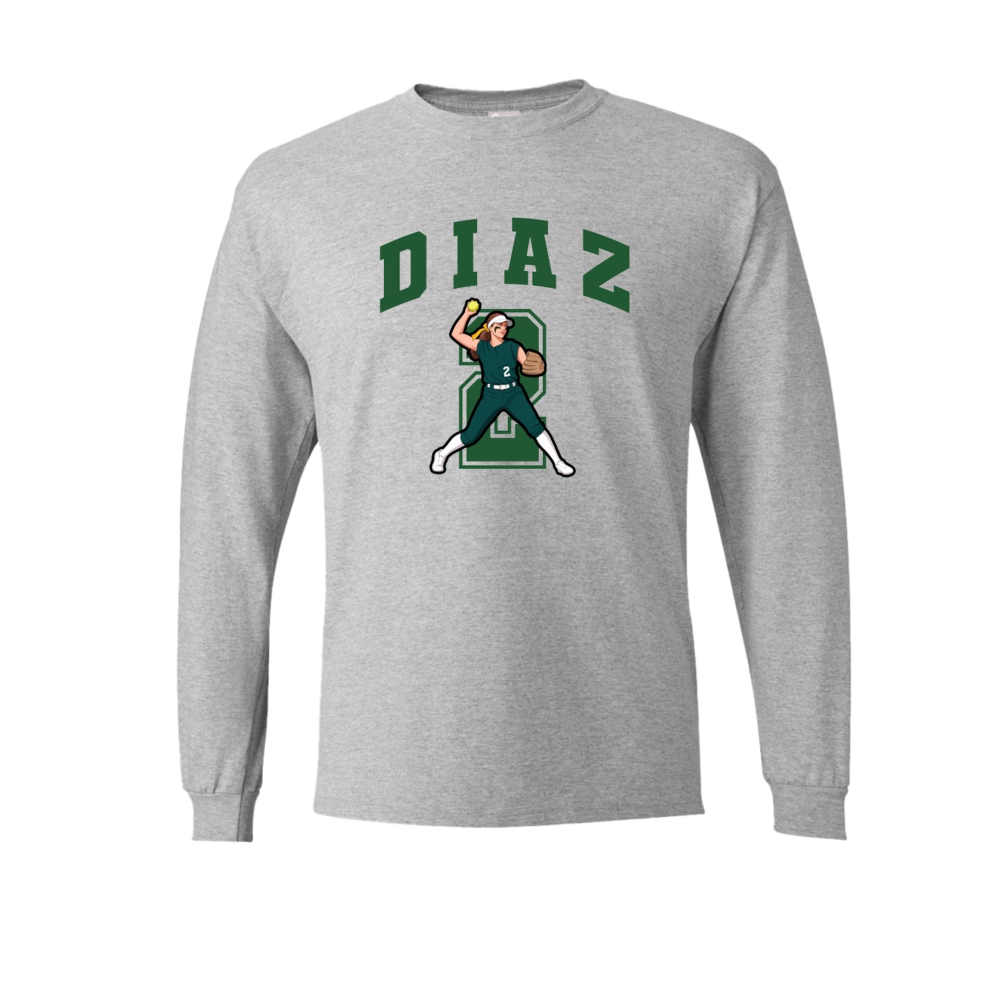 Long Sleeve Tee — Number in Grey