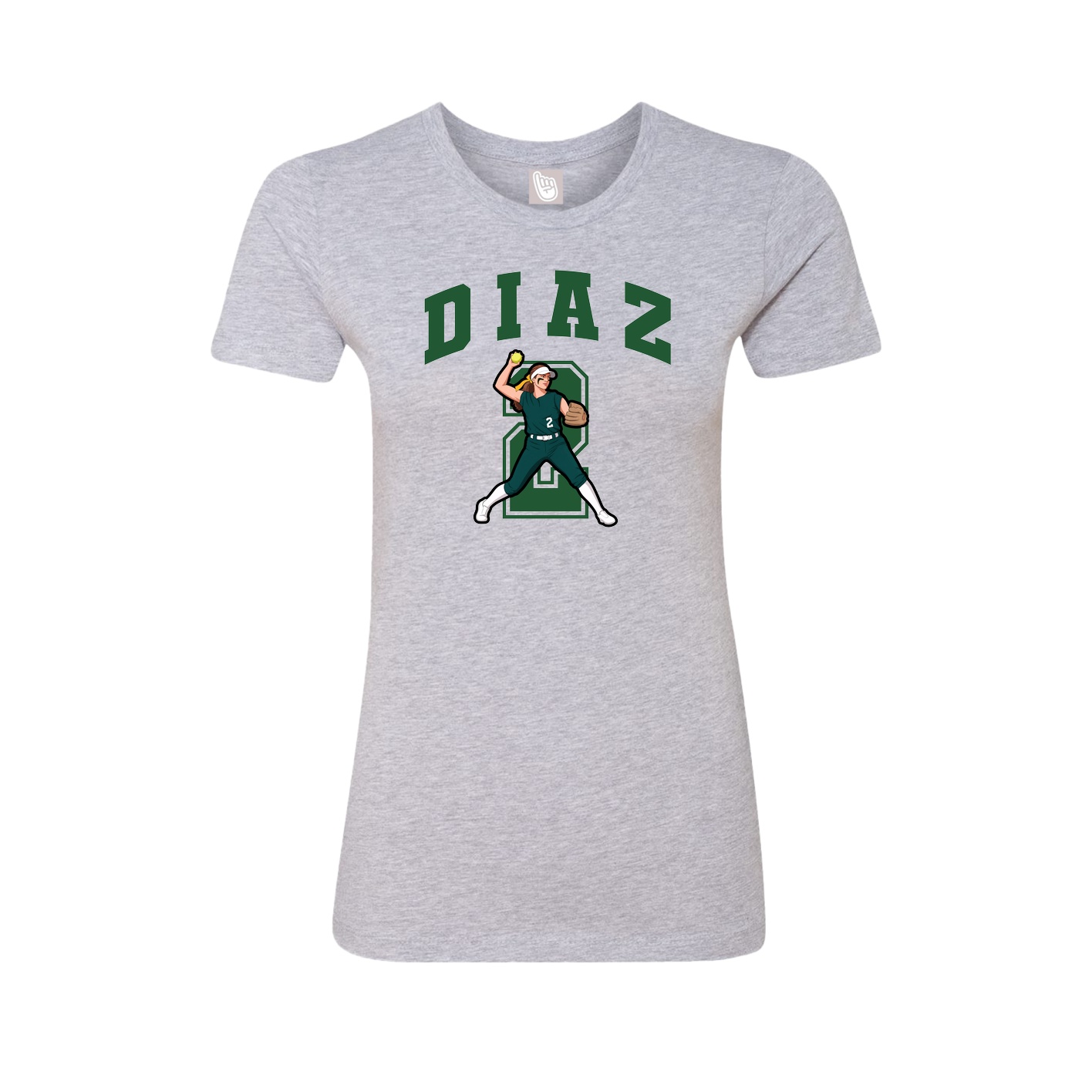 Fitted Women's Tee — Number in Grey