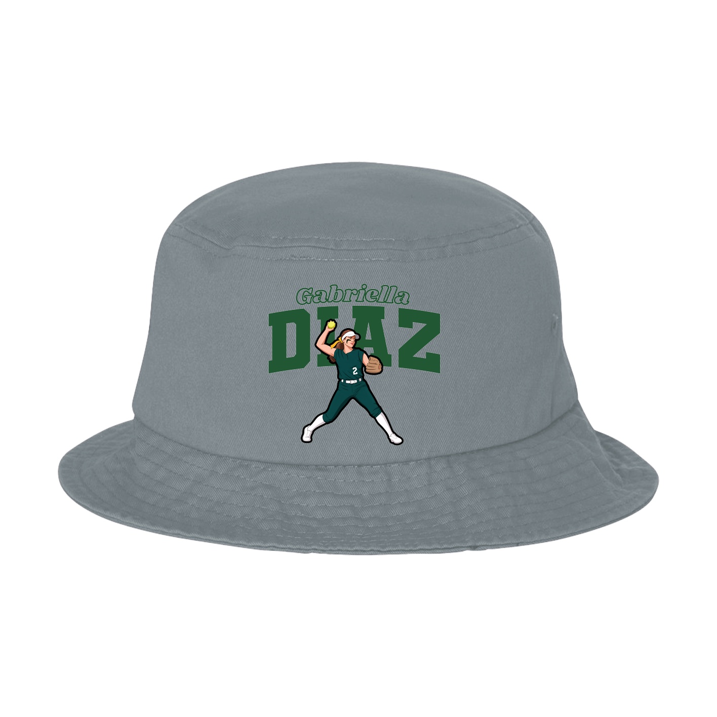 Bucket Cap — Name Arch in Grey